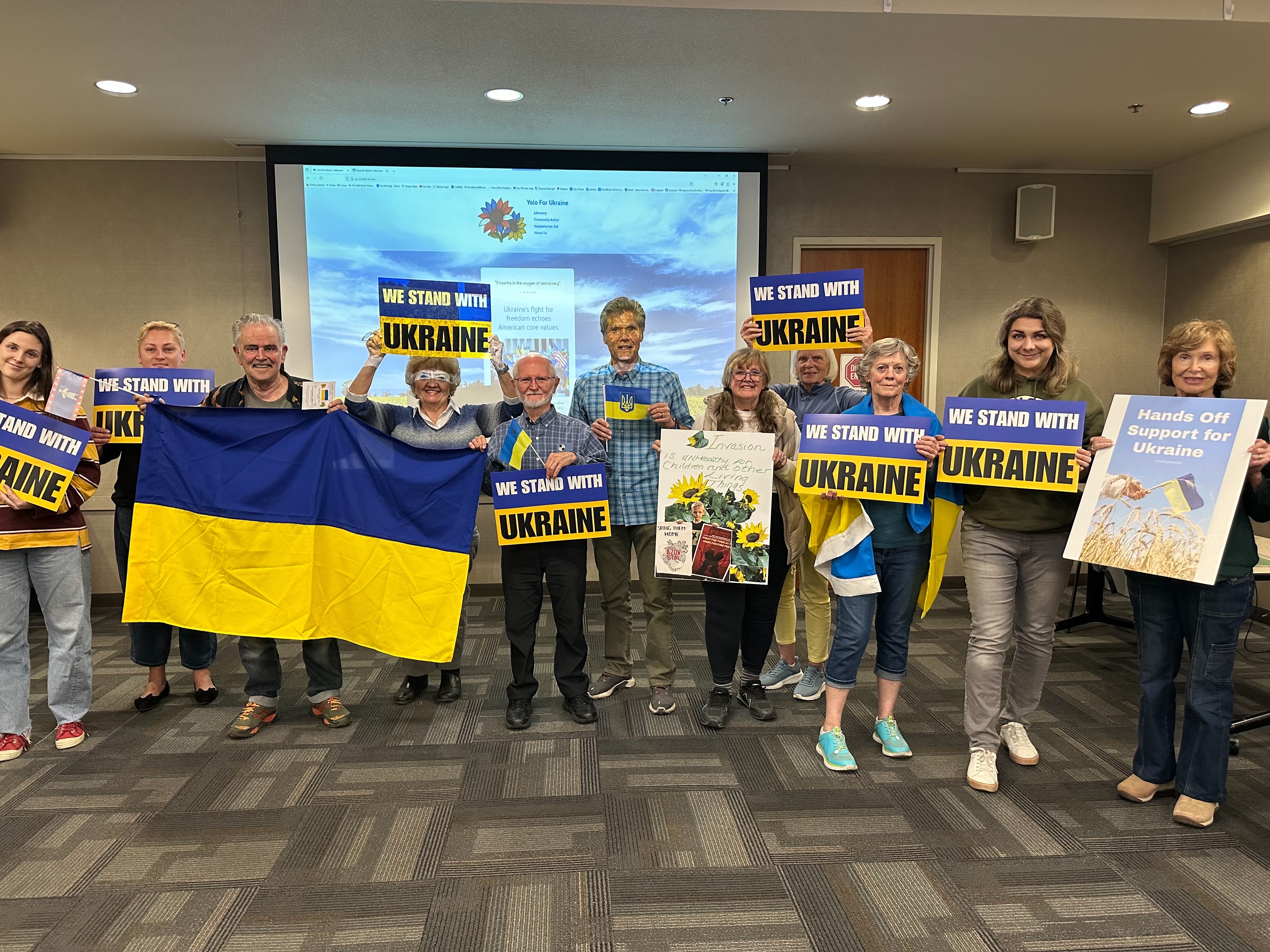 Yolo For Ukraine meets Davis-Uman Sister City Group at the Davis Public Library