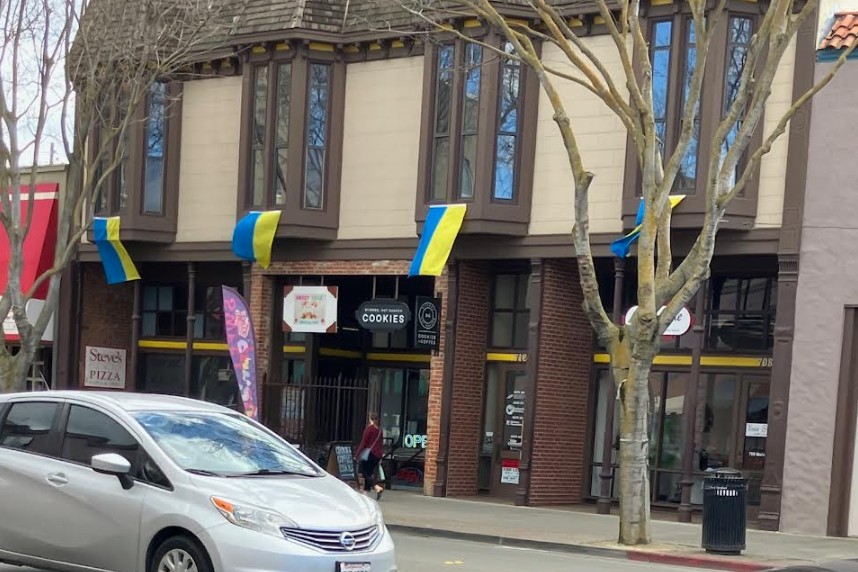 Woodland Stands With Ukraine! Main Street, Woodland, CA