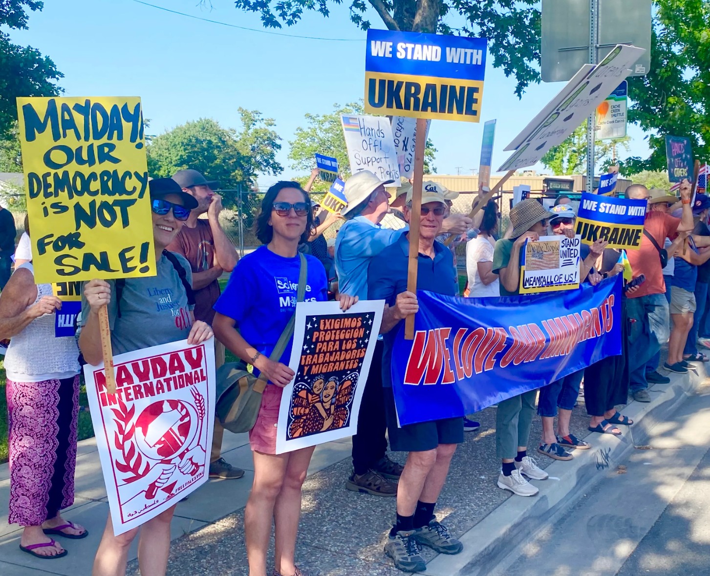 Hundreds participate in May Day protests in front of Yolo County Courthouse