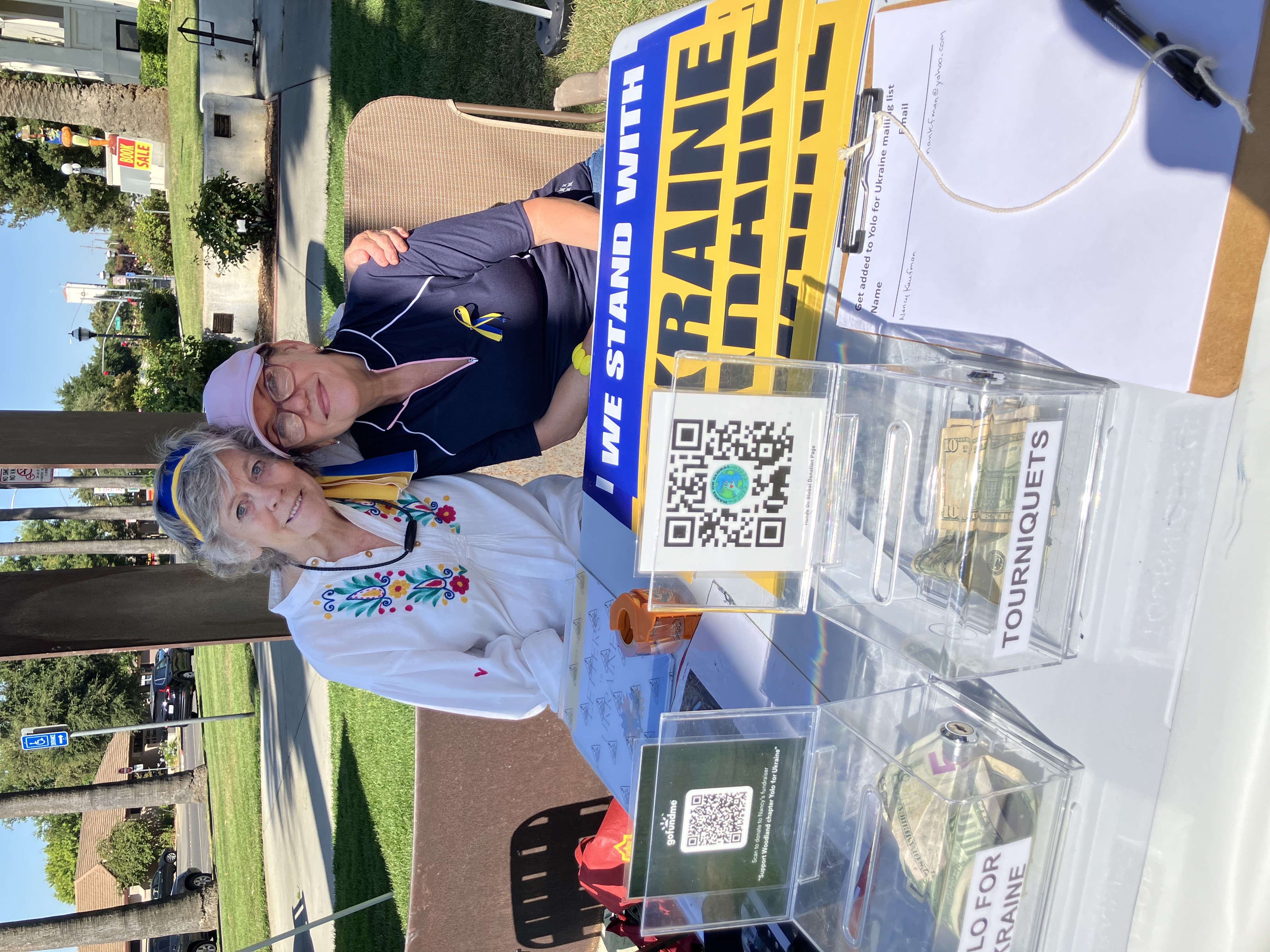 Nancy Fischer and Svetlana Johnson hosted Saturday’s Woodland Farmers Market